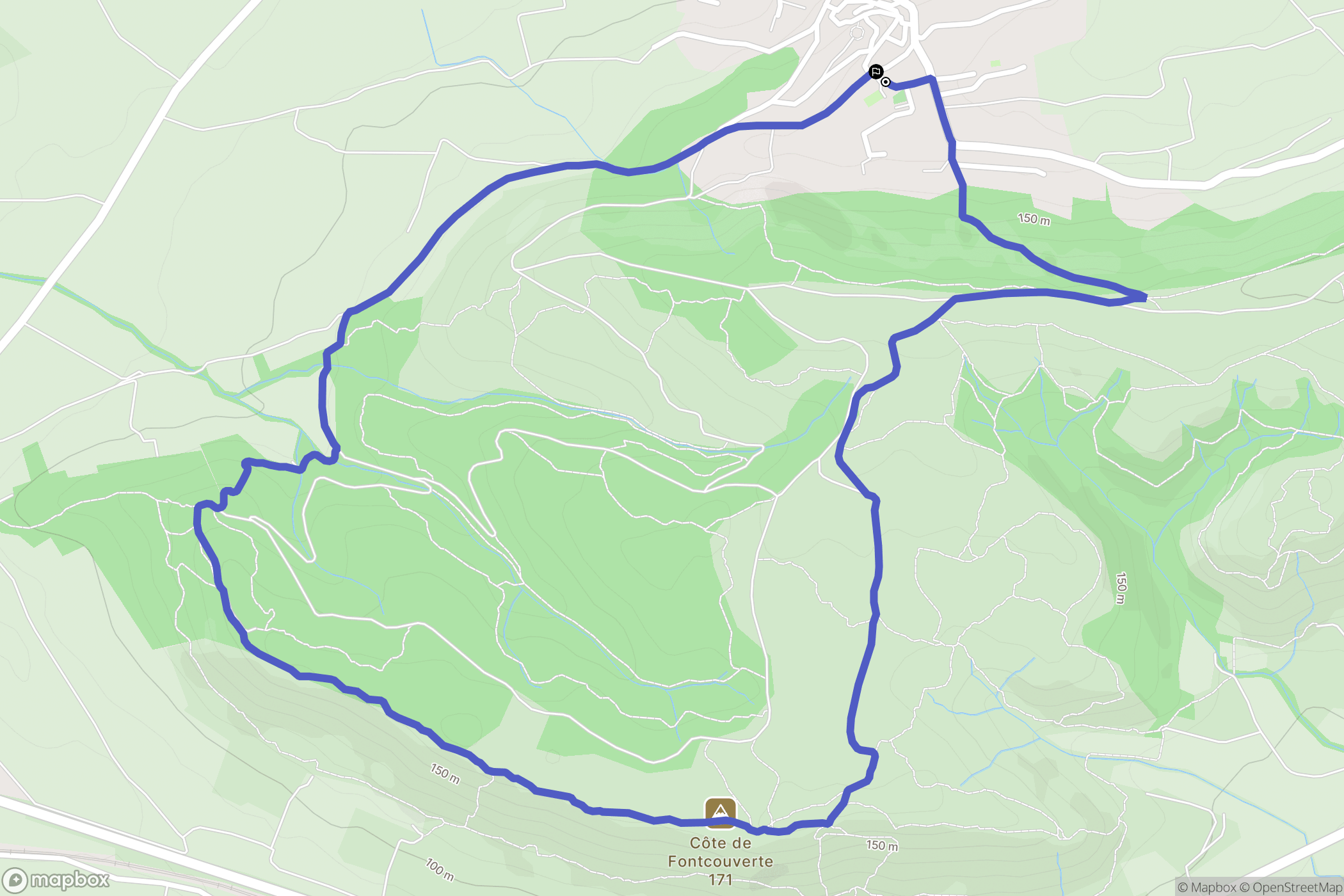 Montbrun-des-Corbières : carte du parcours de randonnée - France