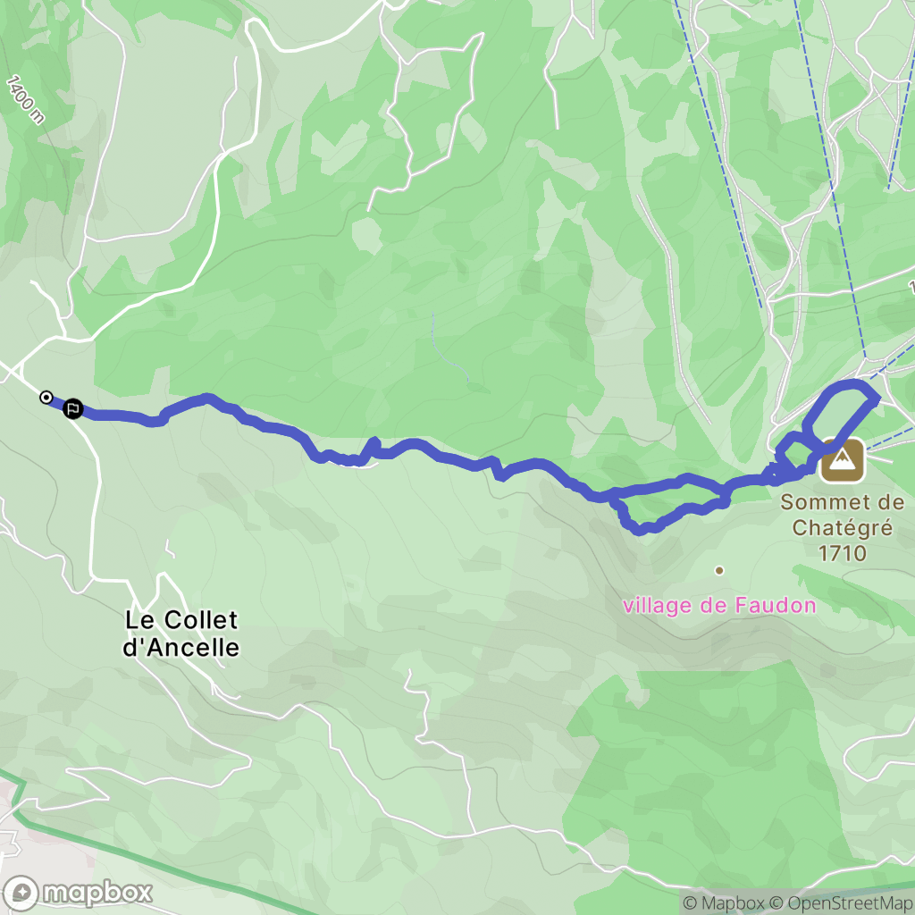 Ancelle : carte du parcours de randonnée - France