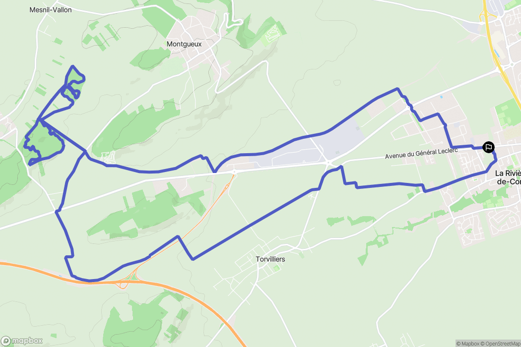 Sainte-Savine : carte du parcours de randonnée - France