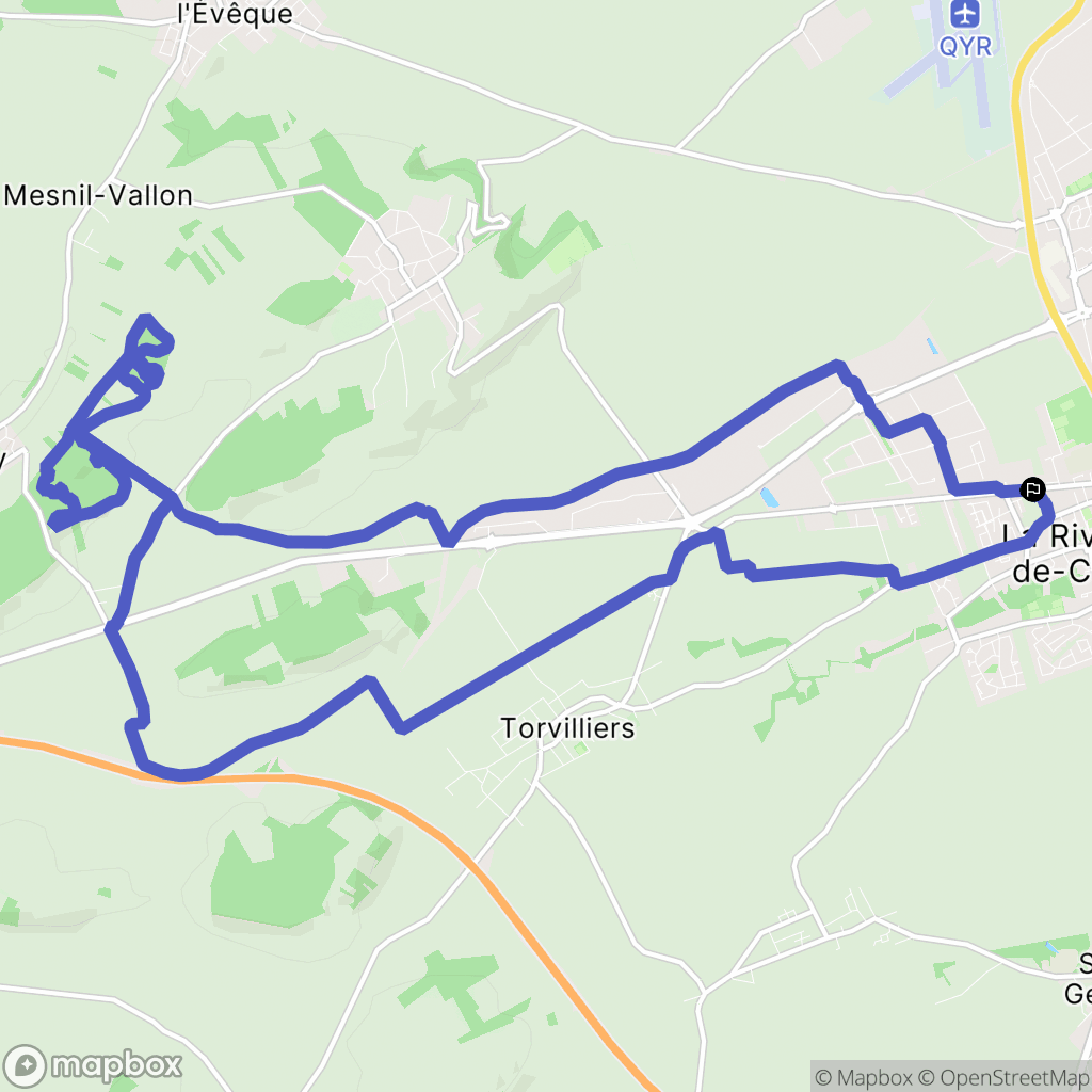 Sainte-Savine : carte du parcours de randonnée - France