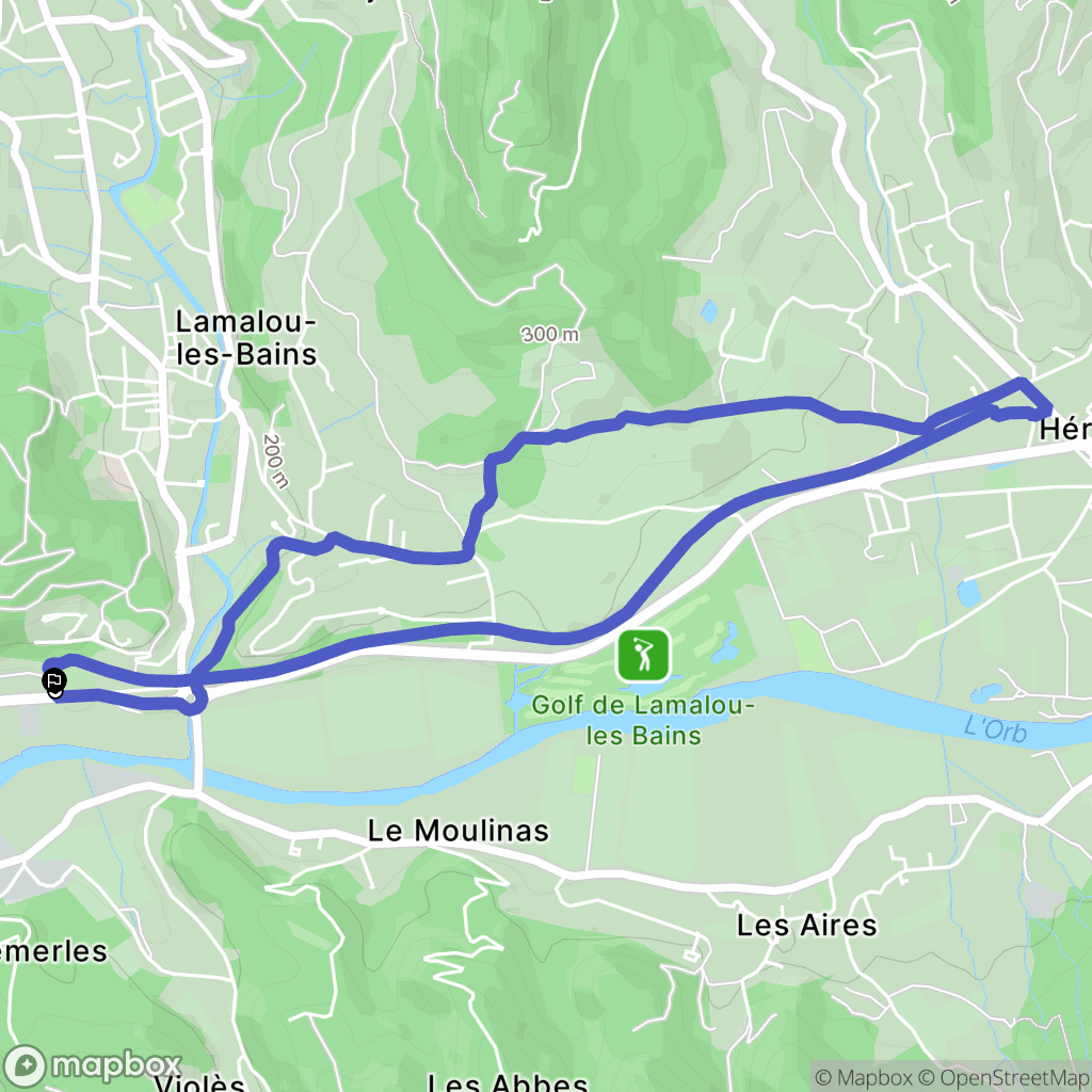 Lamalou-les-Bains : carte du parcours de randonnée - France