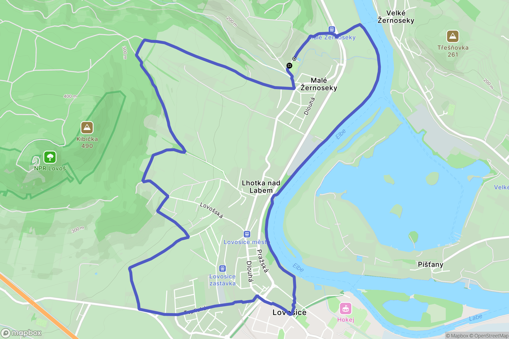 Malé Žernoseky: mapa trasy - Czechia
