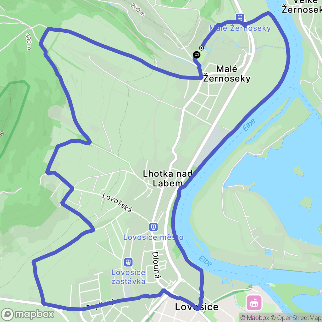 Malé Žernoseky: mapa trasy - Czechia