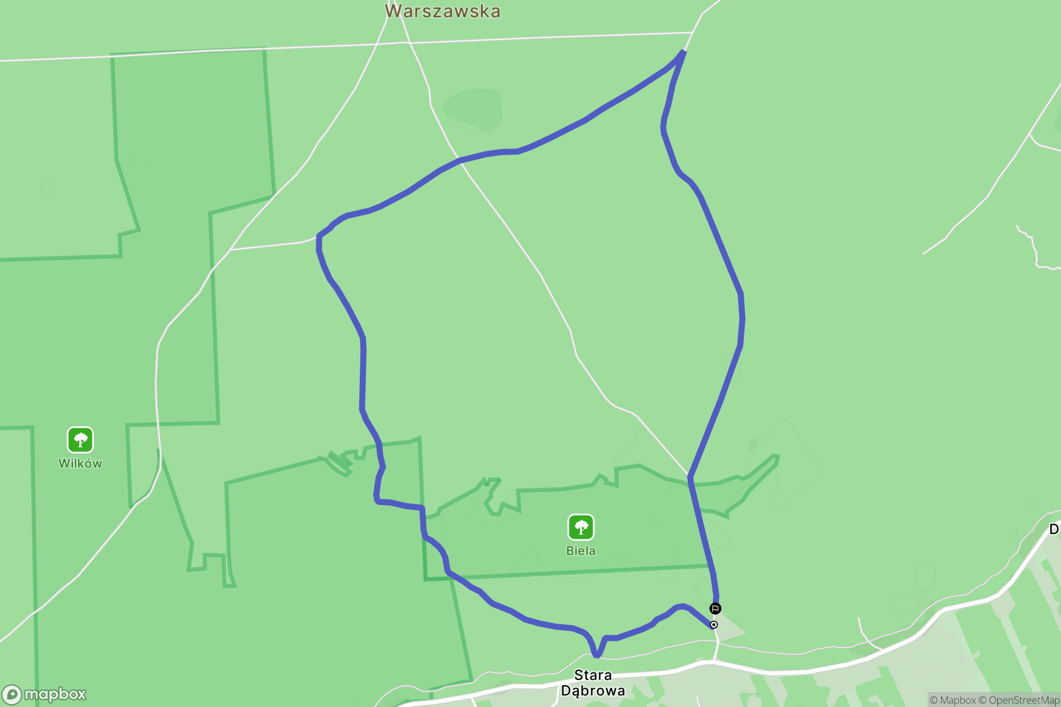 Stara Dąbrowa: mapa trasy - Poland