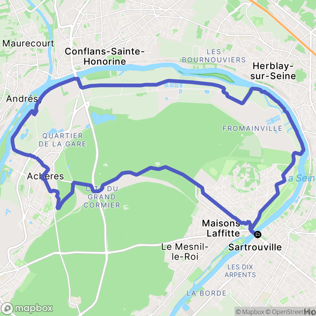 Sartrouville : carte du parcours de randonnée - France