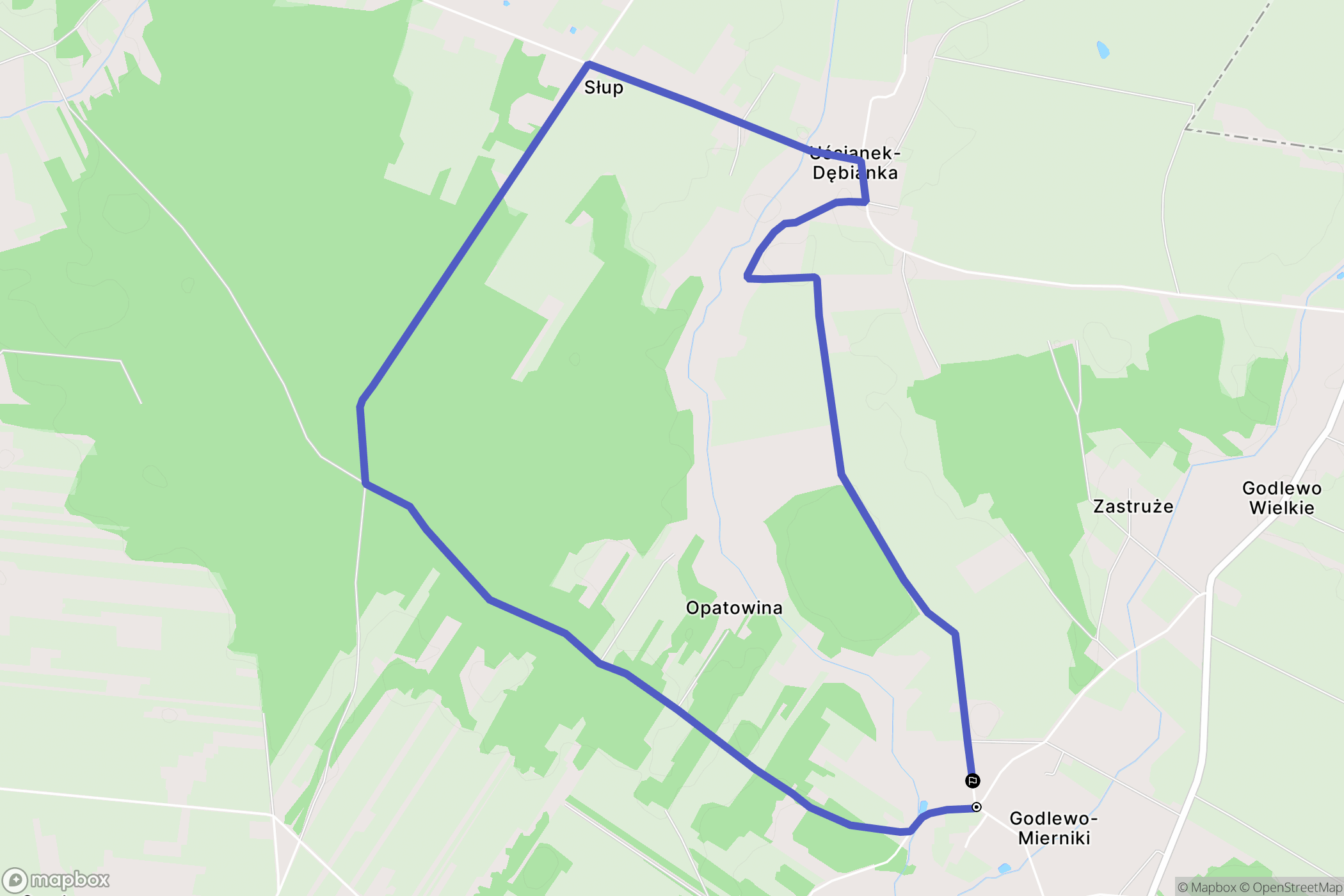Godlewo-Warsze: mapa trasy - Poland