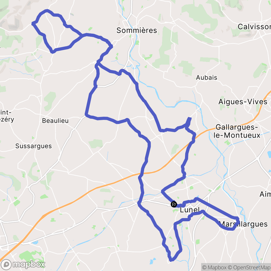Lunel : carte du parcours de randonnée - France