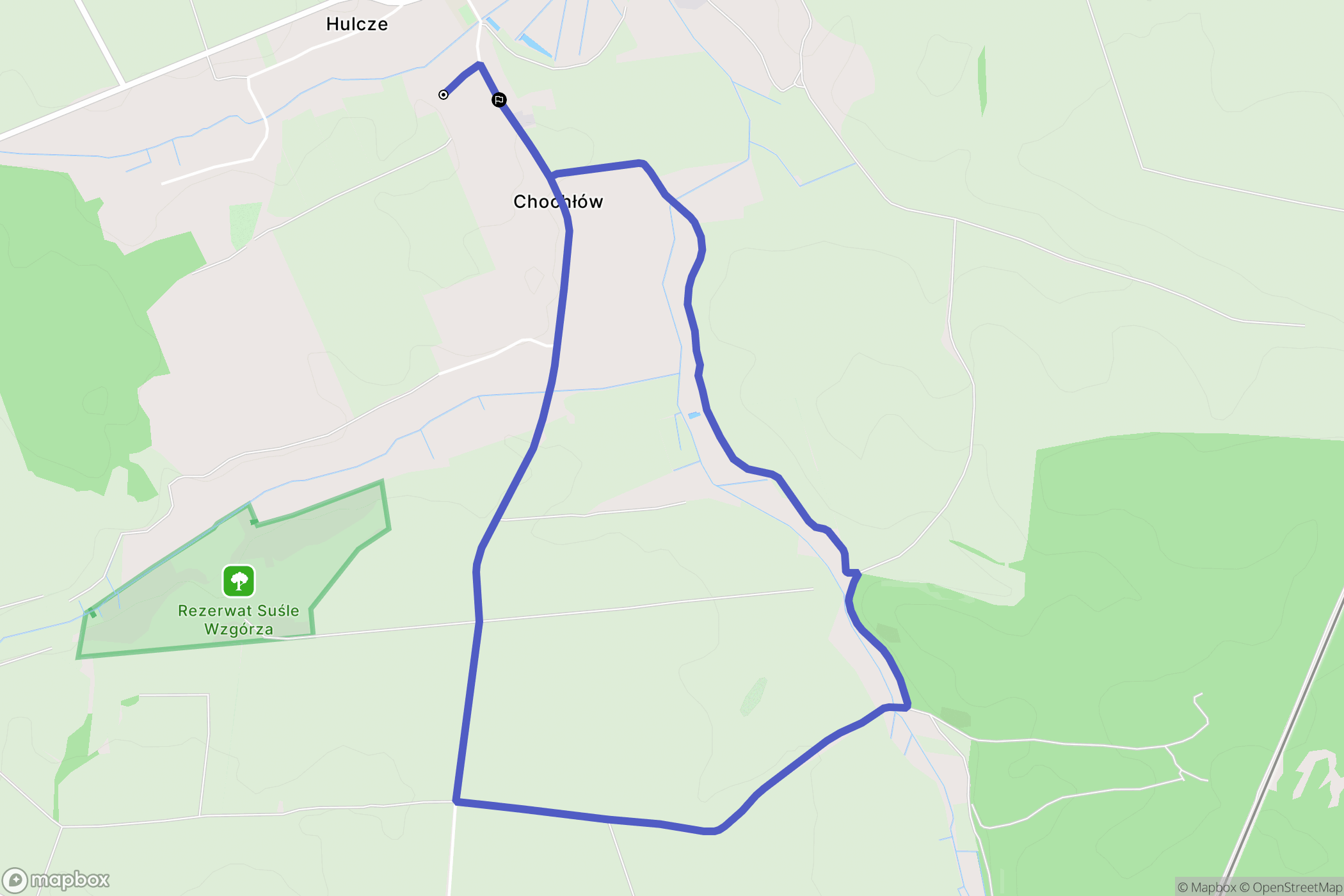 Hulcze: mapa trasy - Poland