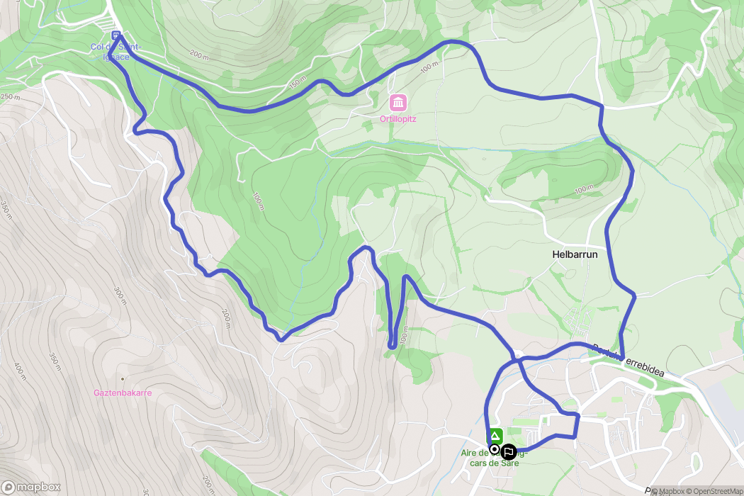 Sare : carte du parcours de randonnée - France