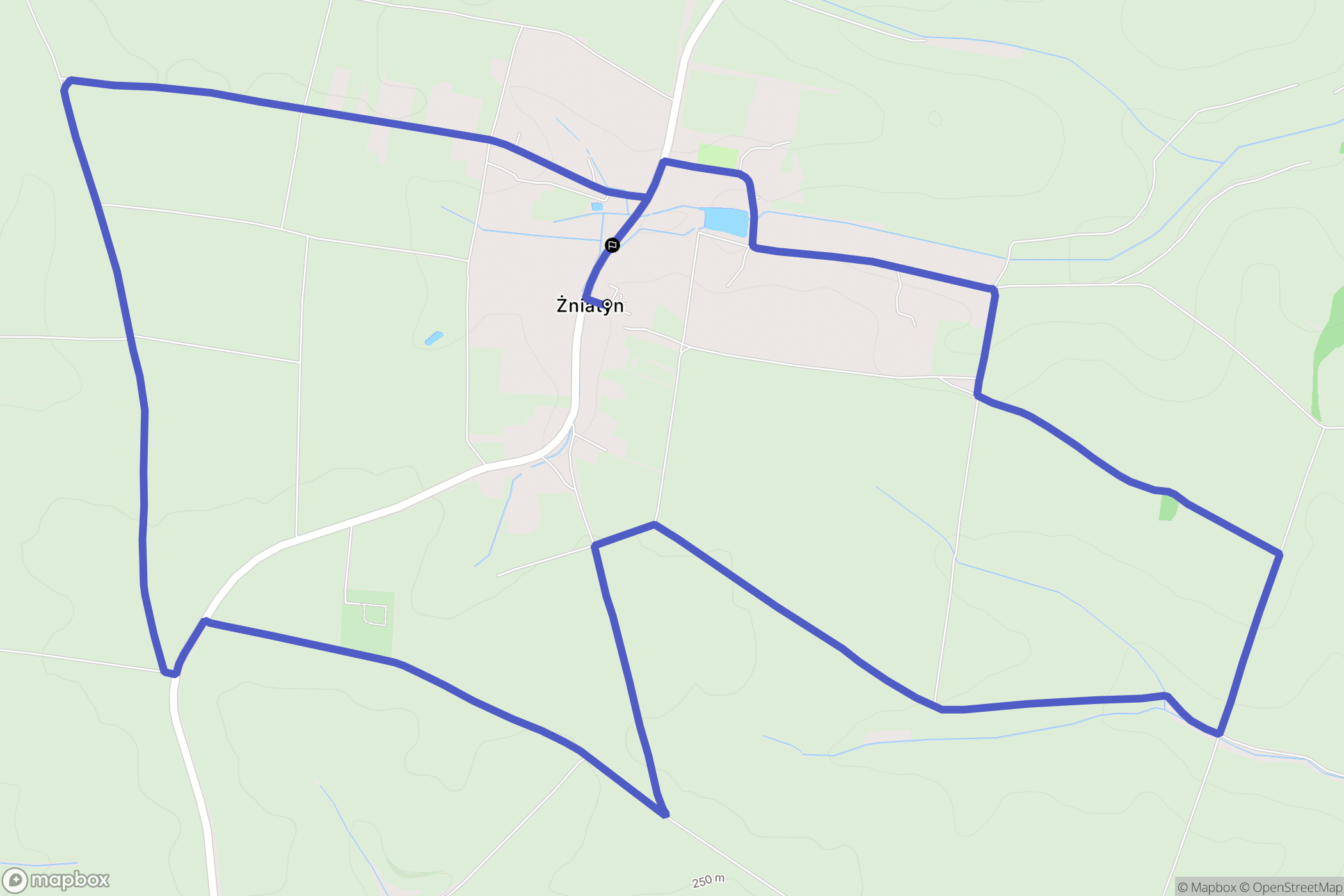 Żniatyn: mapa trasy - Poland