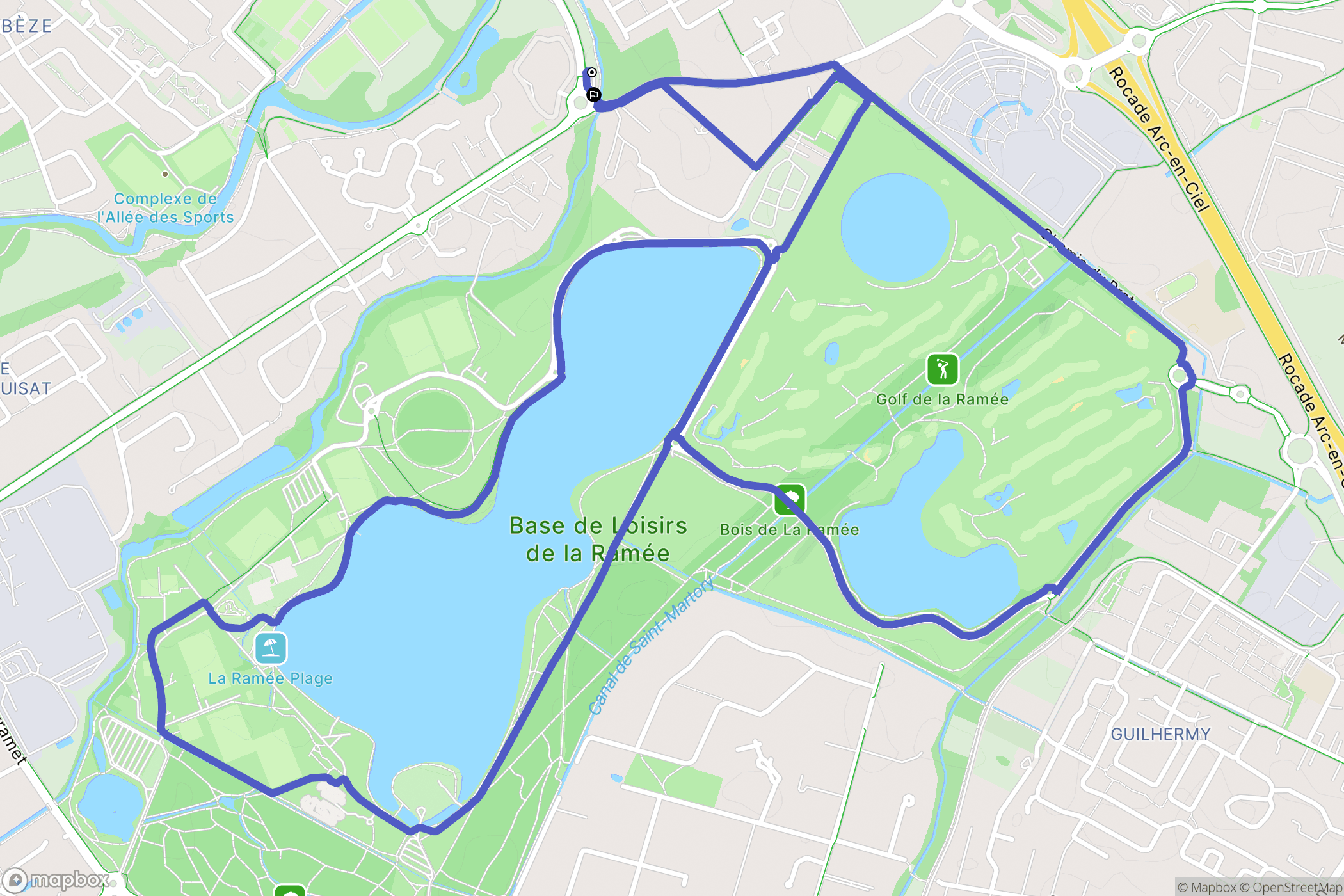 Tournefeuille : carte du parcours de randonnée - France