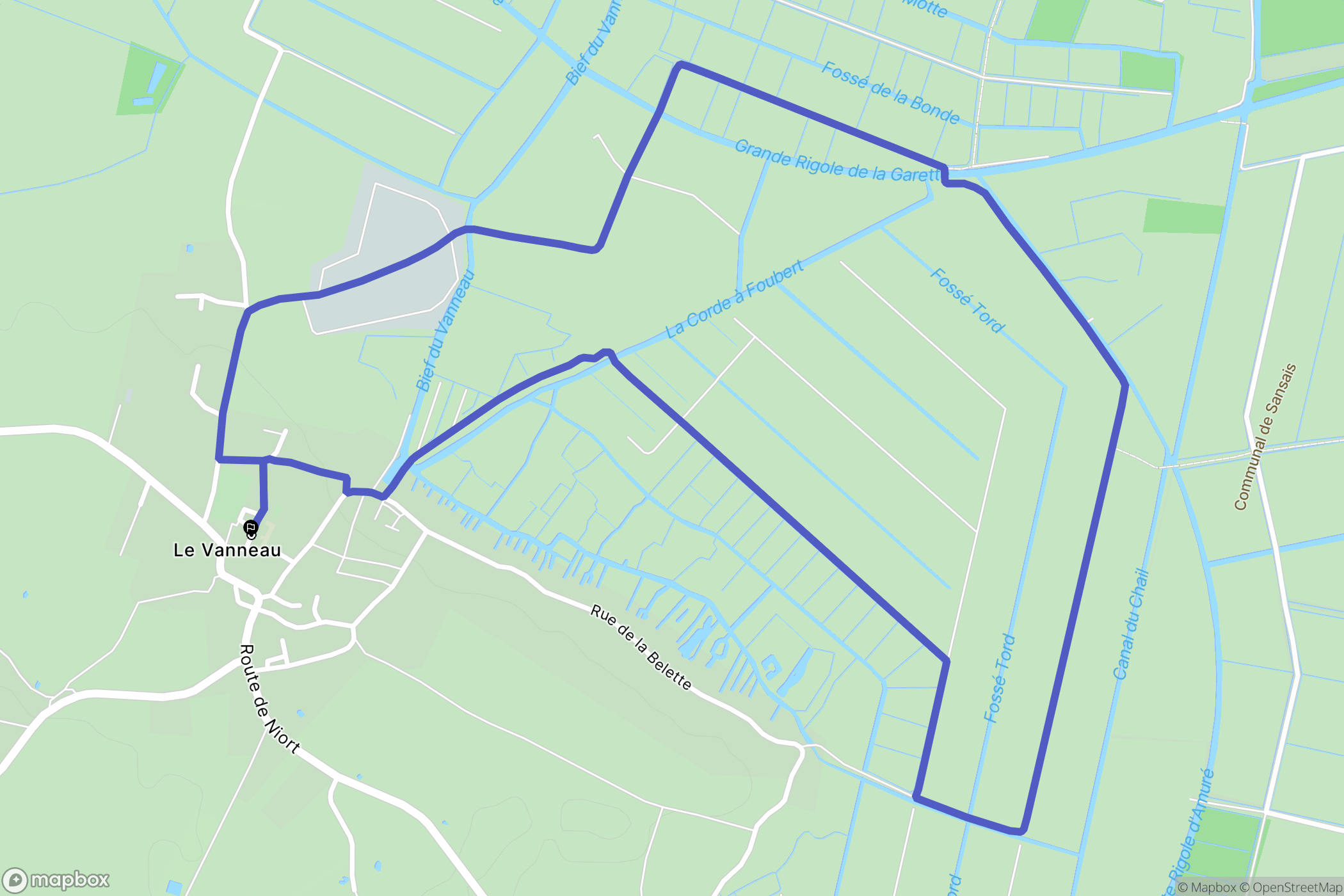Le Vanneau-Irleau : carte du parcours de randonnée - France