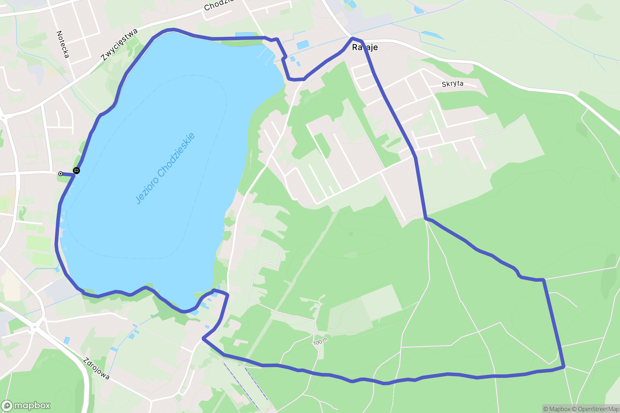 Chodzież: mapa trasy - Poland