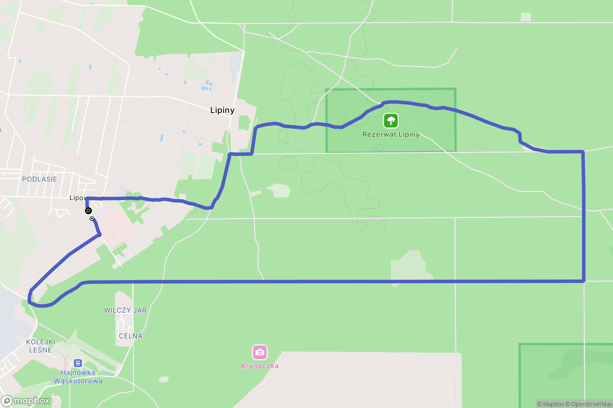 Hajnówka: mapa trasy - Poland