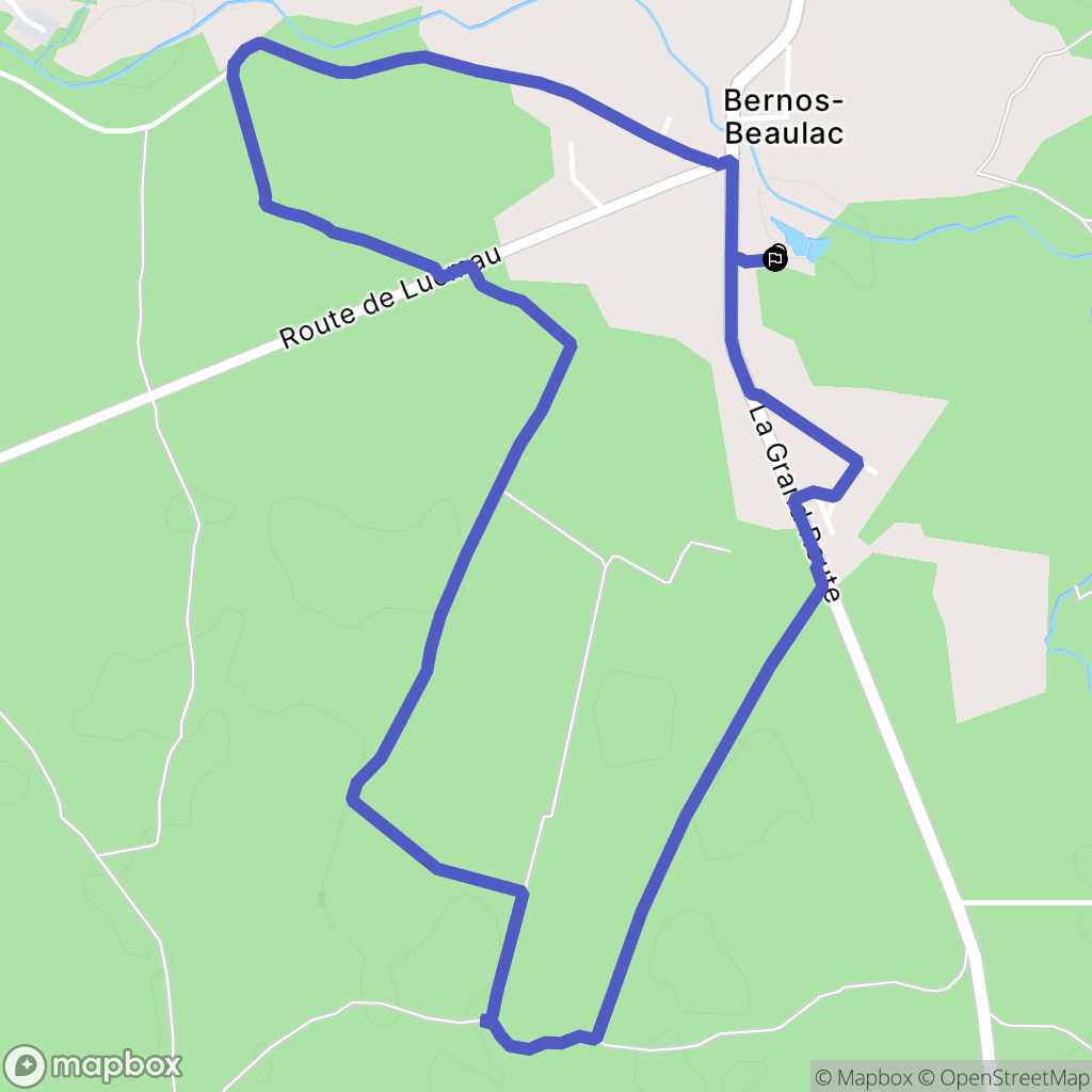 Bernos-Beaulac : carte du parcours de randonnée - France