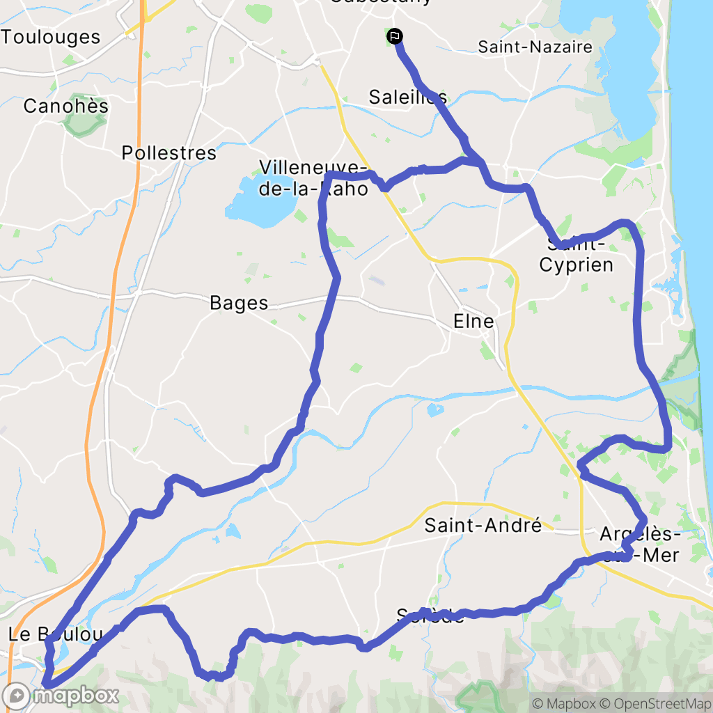Cabestany : carte du parcours de randonnée - France