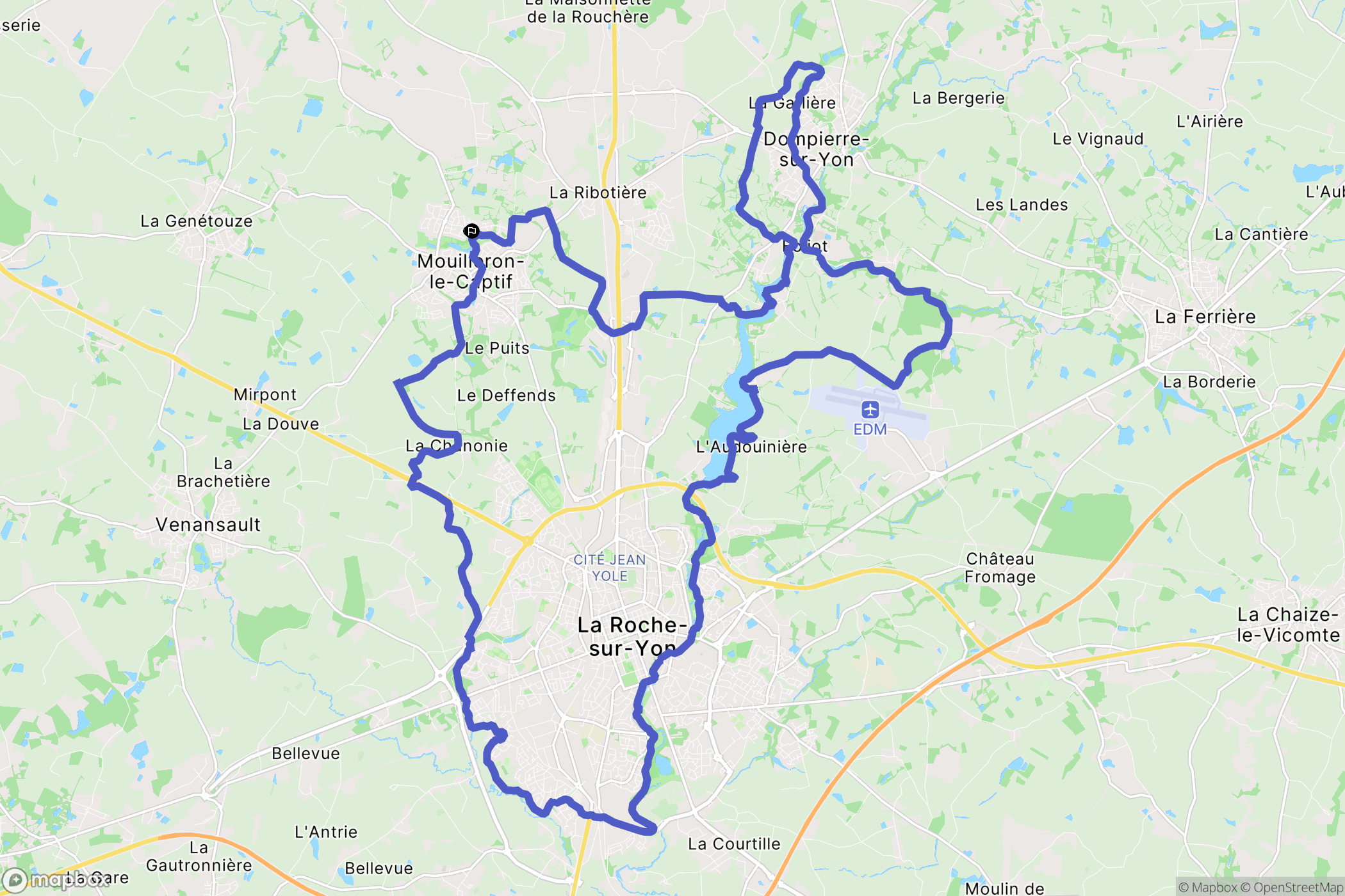 Mouilleron-le-Captif : carte du parcours de randonnée - France