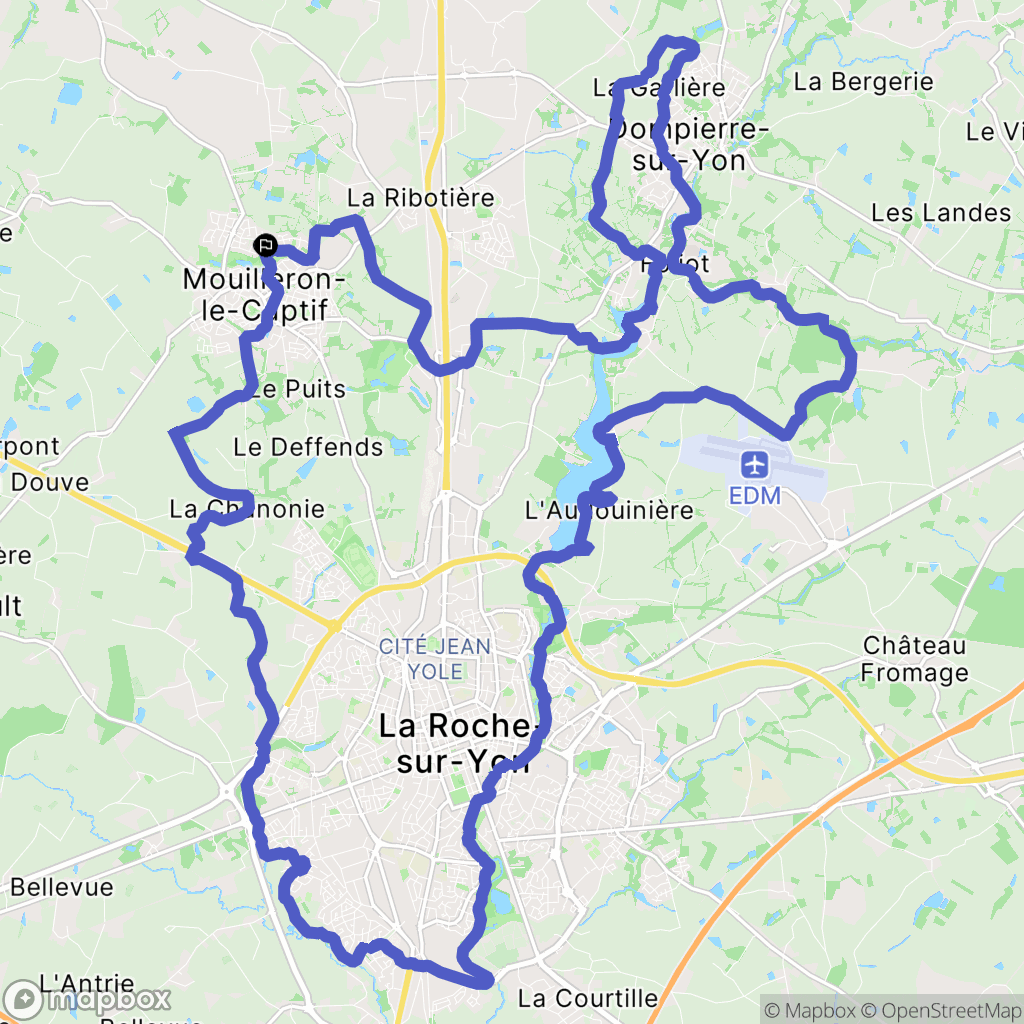 Mouilleron-le-Captif : carte du parcours de randonnée - France