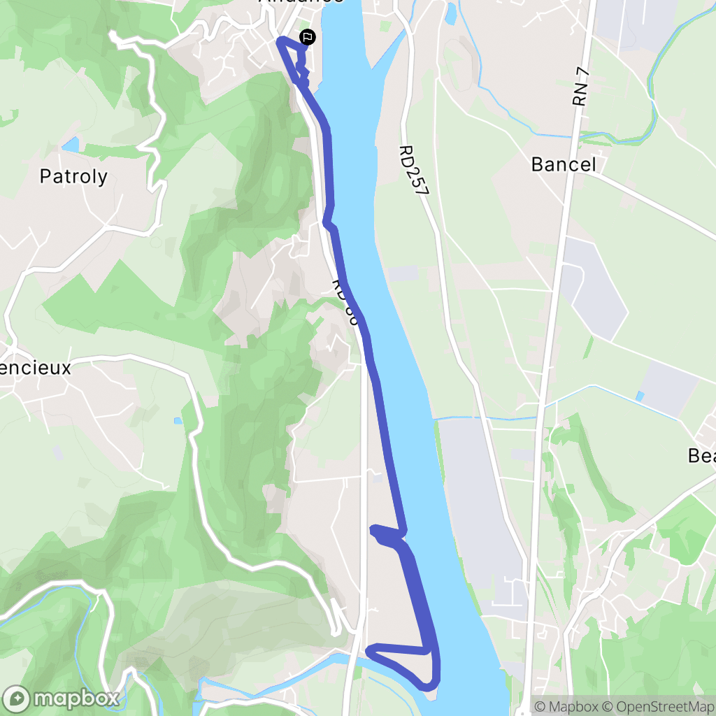 Andance : carte du parcours de randonnée - France