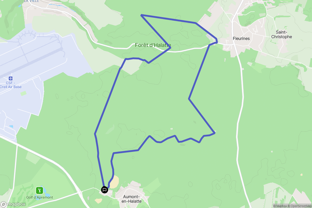 Aumont-en-Halatte : carte du parcours de randonnée - France
