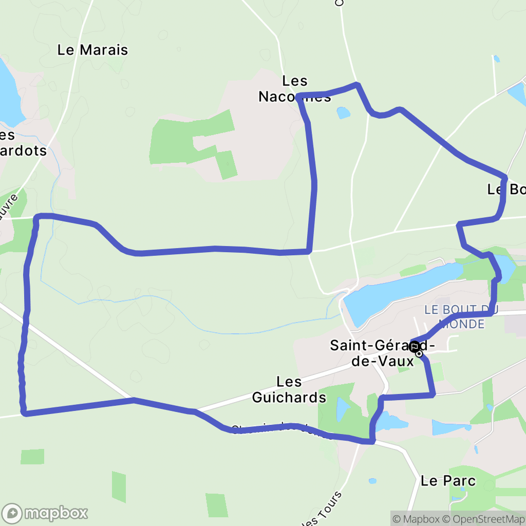 Saint-Gérand-de-Vaux : carte du parcours de randonnée - France