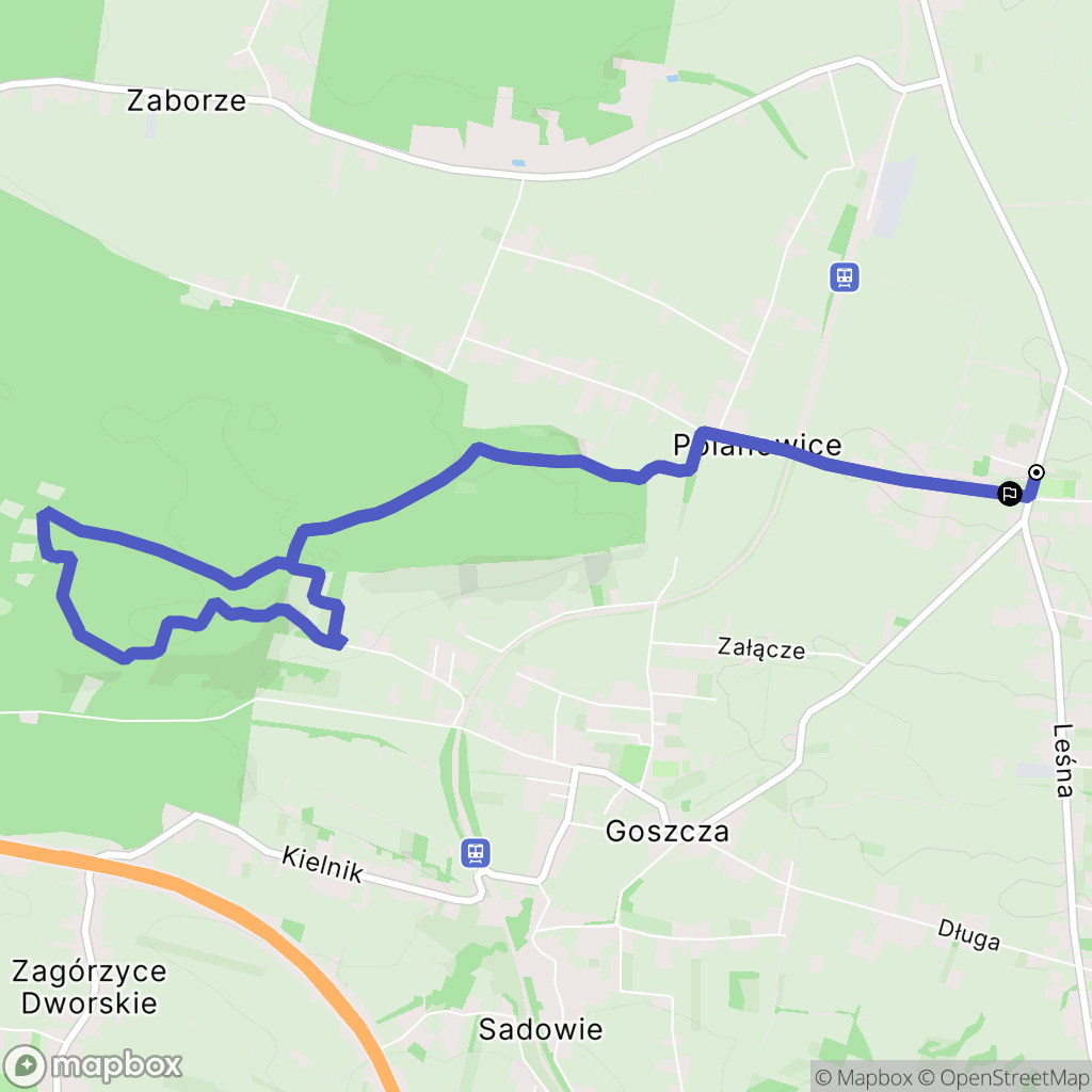 Polanowice: mapa trasy - Poland