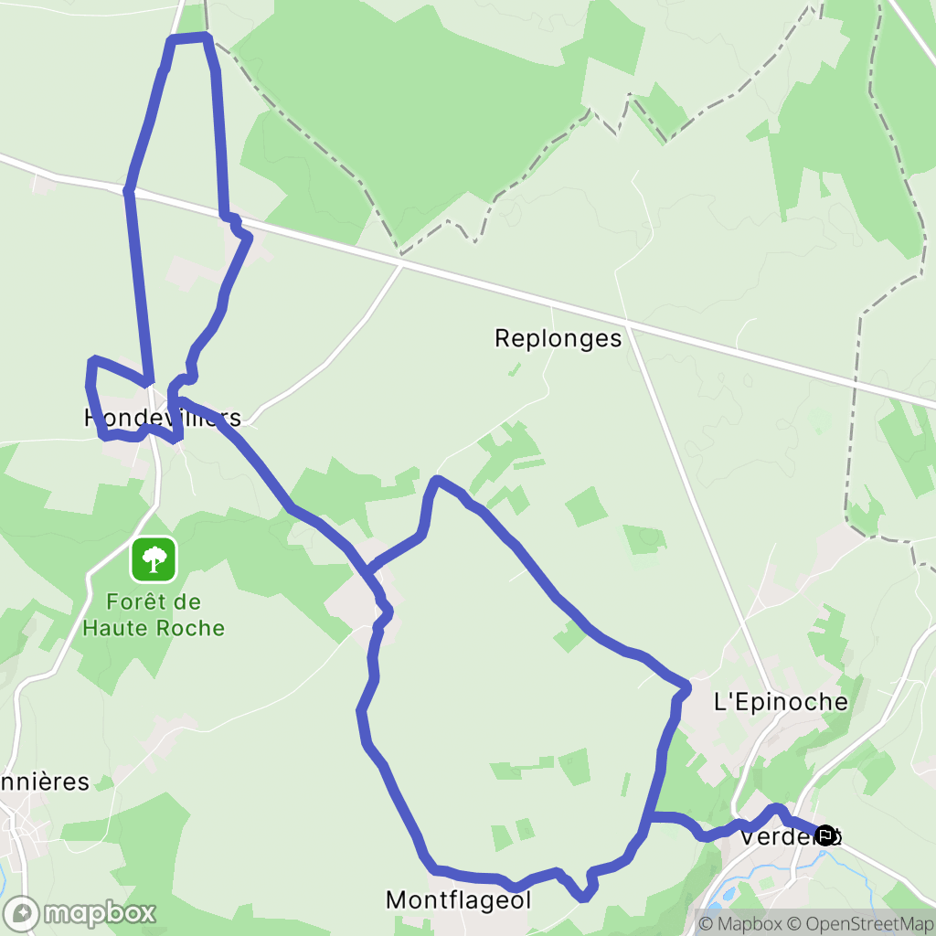 Verdelot : carte du parcours de randonnée - France
