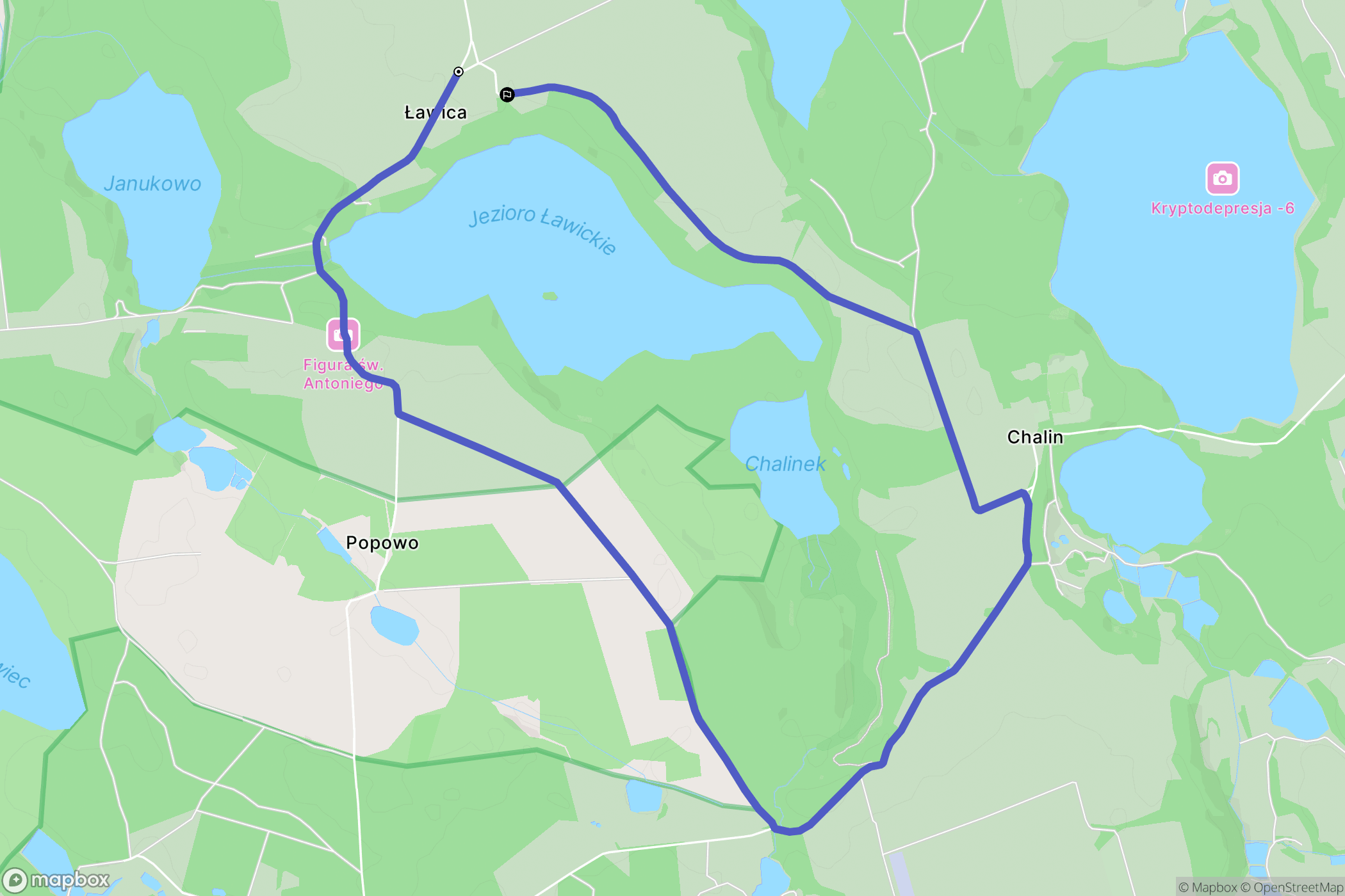 Ławica: mapa trasy - Poland