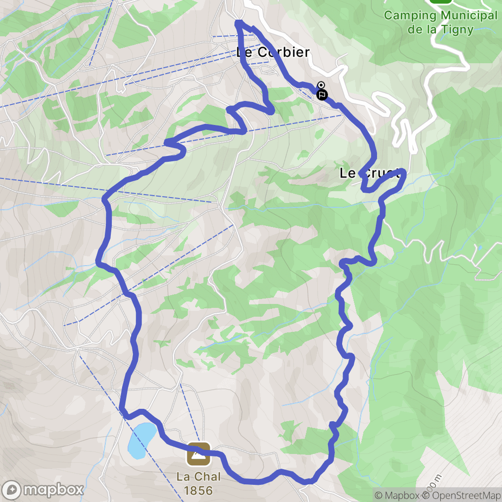 Villarembert : carte du parcours de randonnée - France