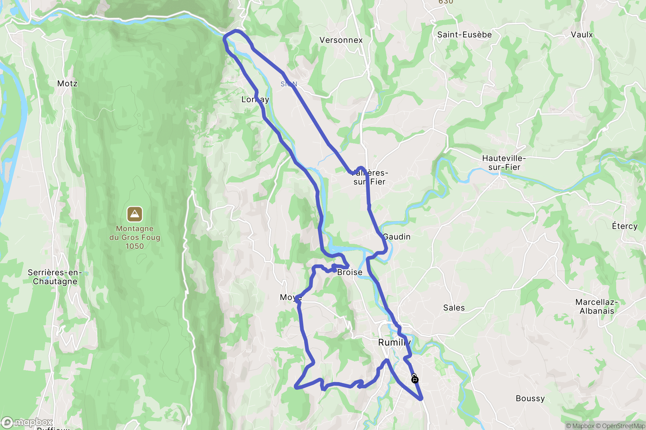 Rumilly : carte du parcours de randonnée - France