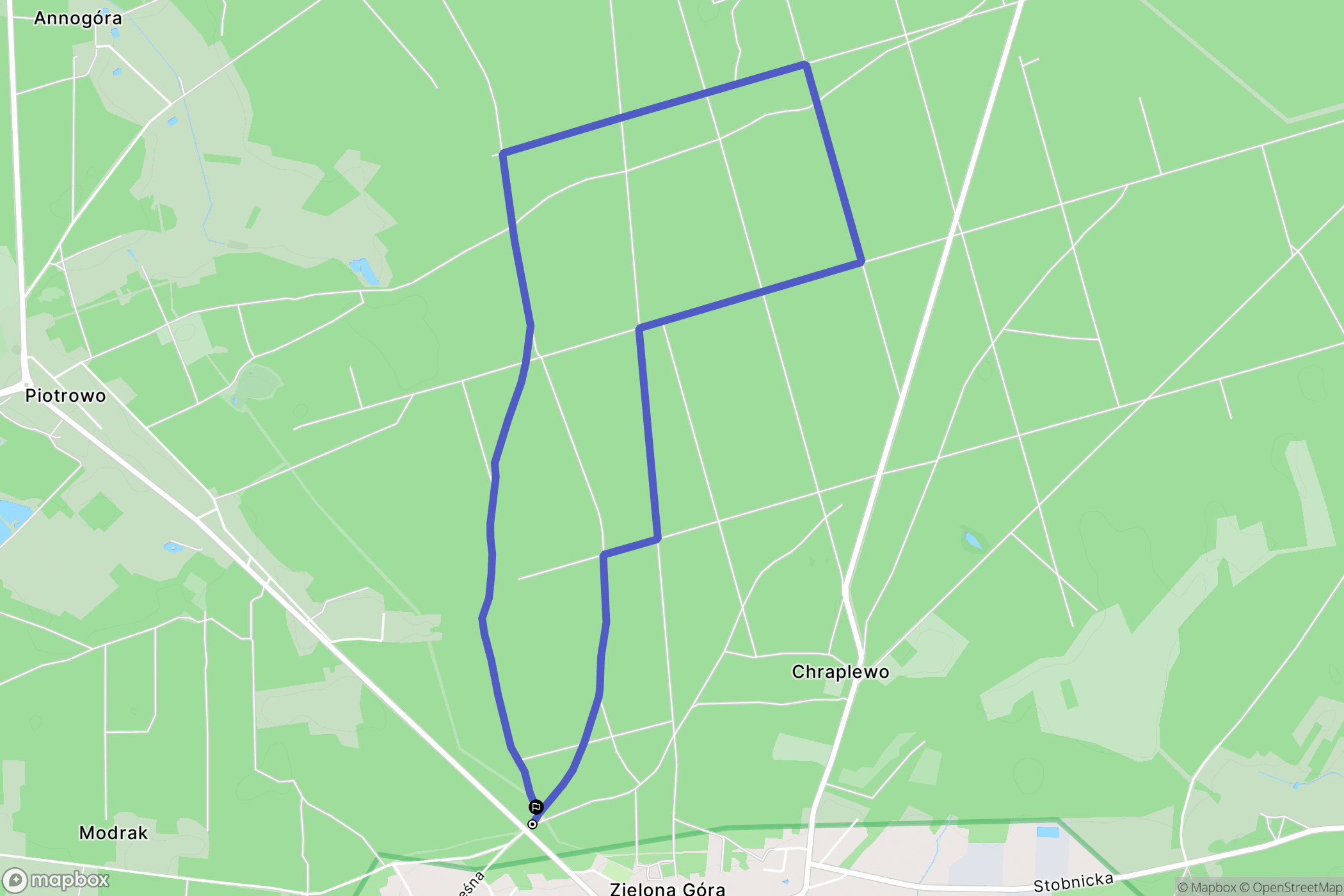 Obrzycko: mapa trasy - Poland