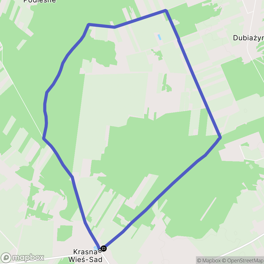 Krasna Wieś: mapa trasy - Poland