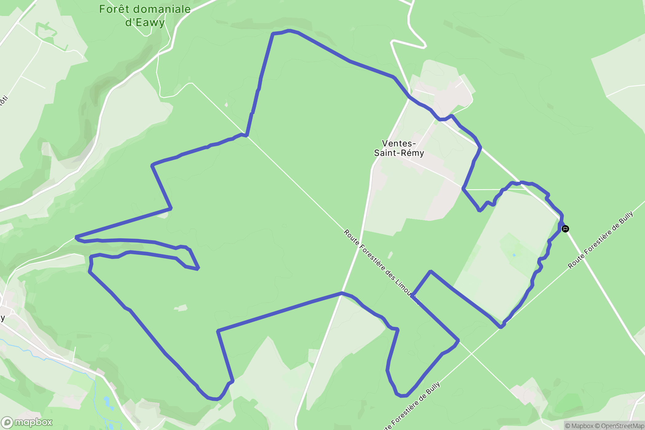 Saint-Saëns : carte du parcours de randonnée - France