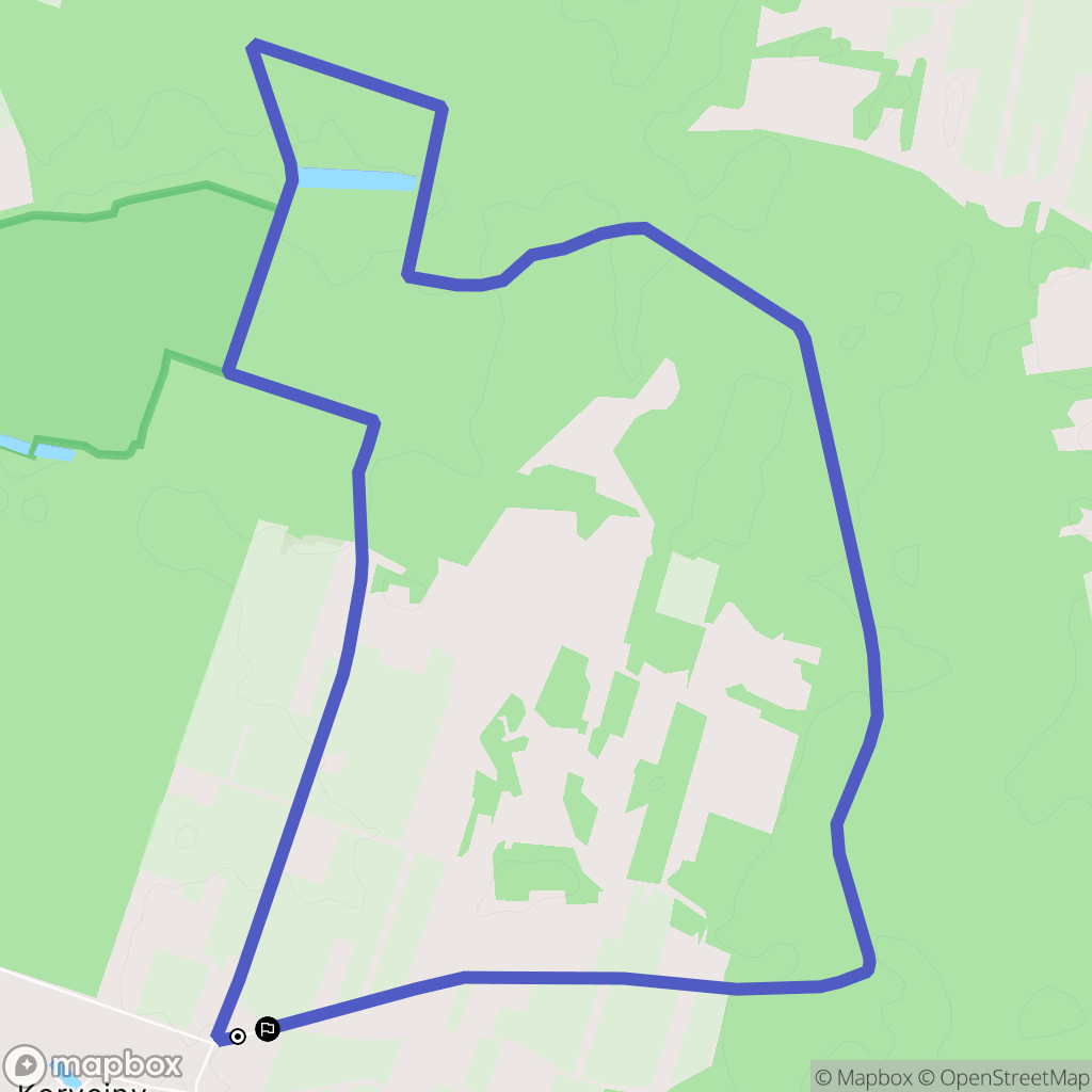 Koryciny: mapa trasy - Poland