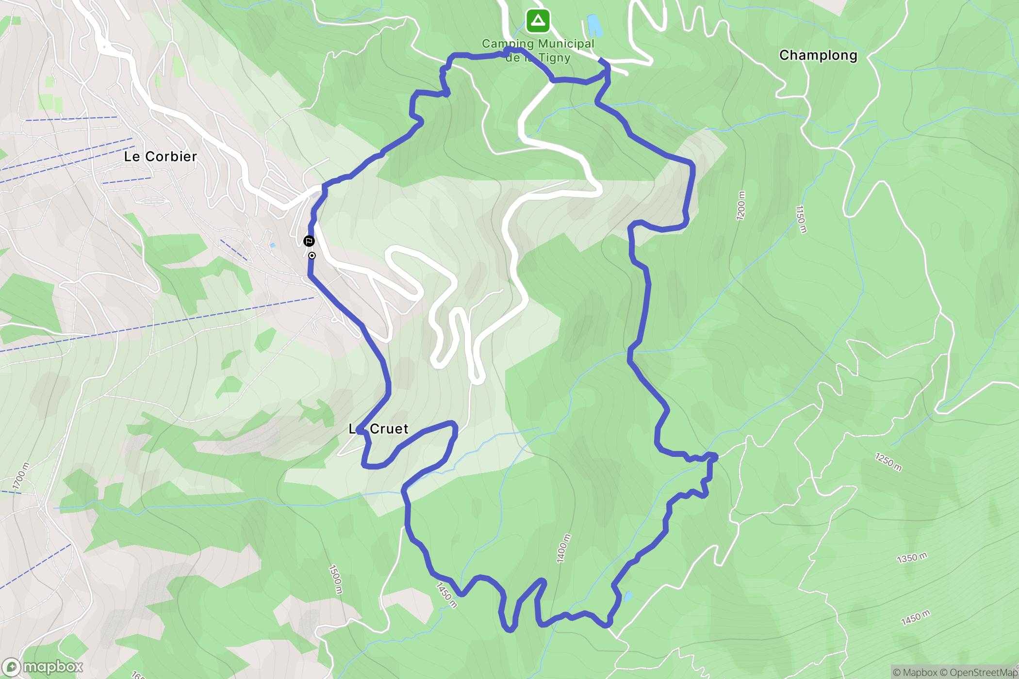 Villarembert : carte du parcours de randonnée - France