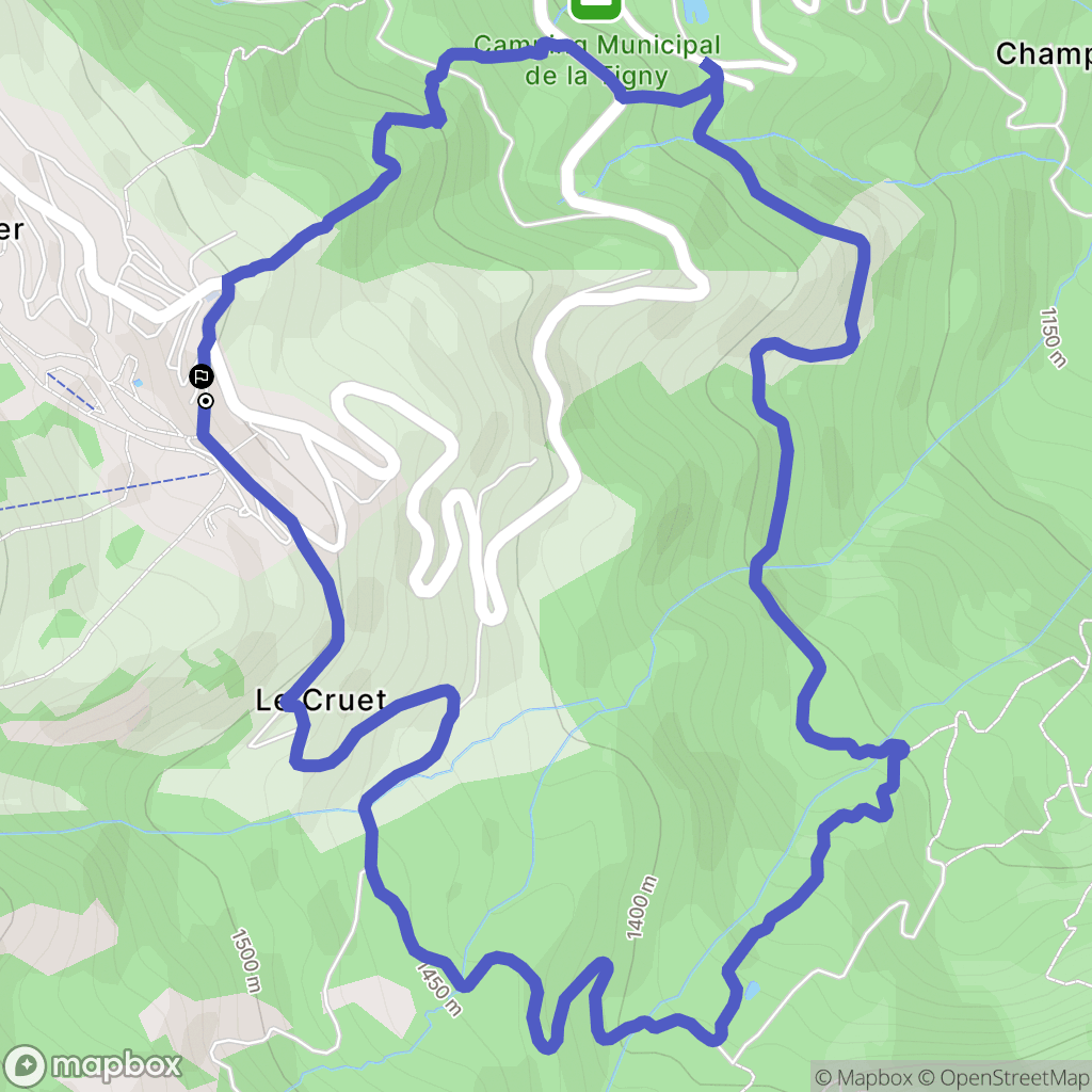 Villarembert : carte du parcours de randonnée - France