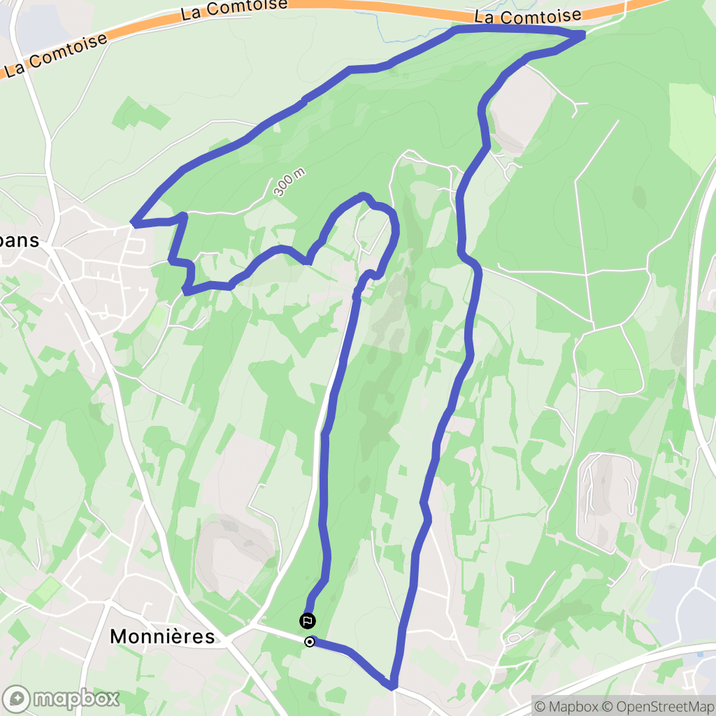 Dole : carte du parcours de randonnée - France