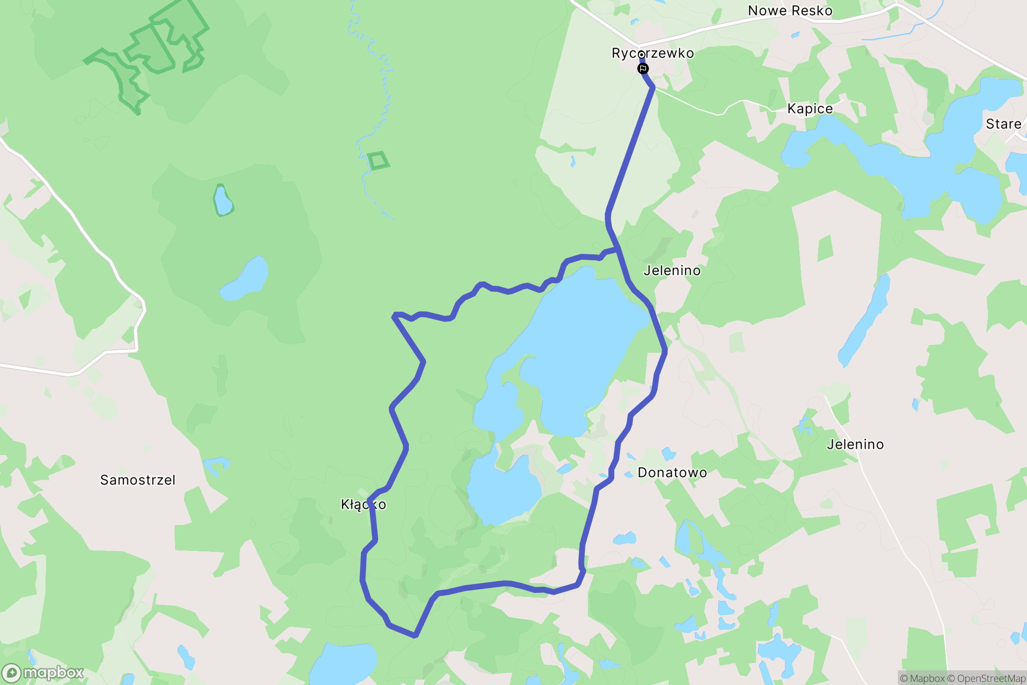 Rycerzewko: mapa trasy - Poland