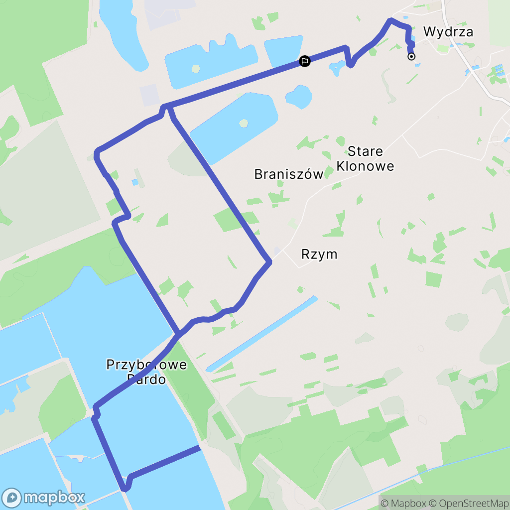 Wydrza: mapa trasy - Poland