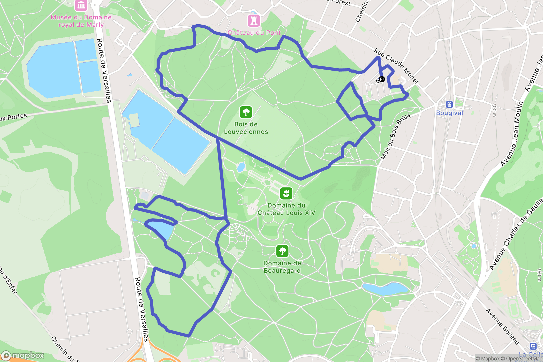 Bougival : carte du parcours de randonnée - France