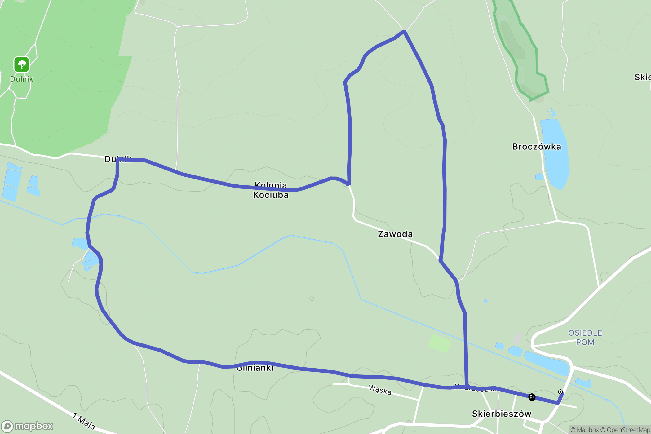 Skierbieszów: mapa trasy - Poland