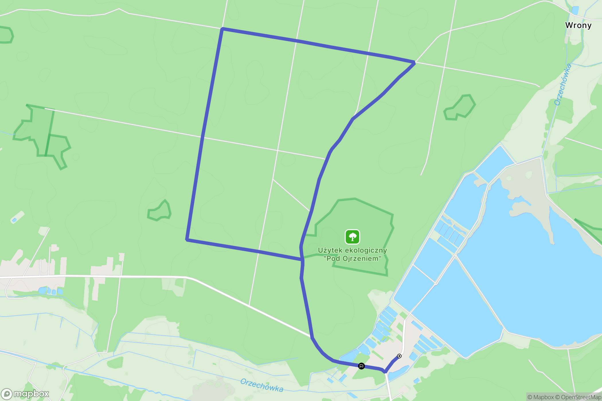 Ojrzeń: mapa trasy - Poland