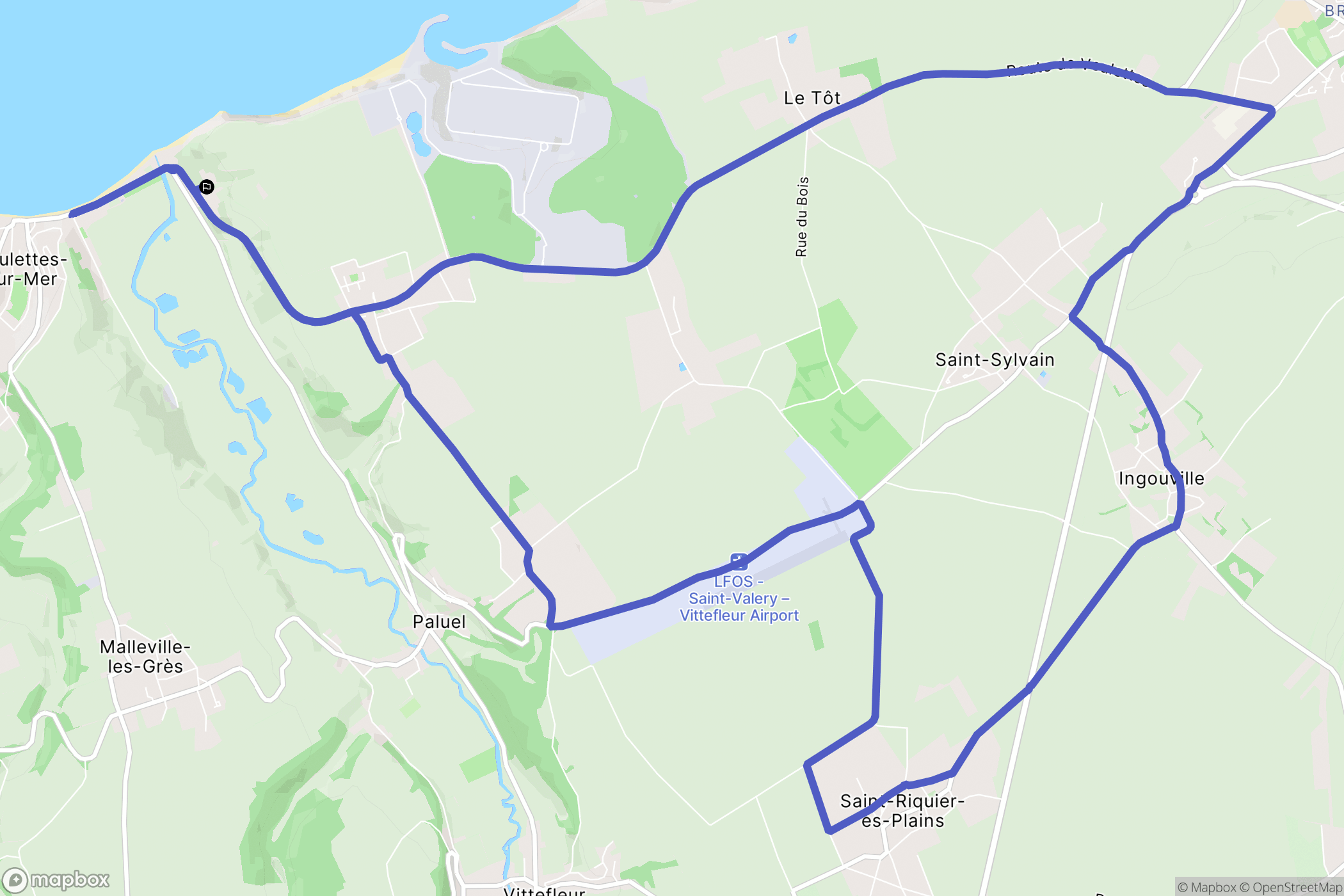 Paluel : carte du parcours de randonnée - France