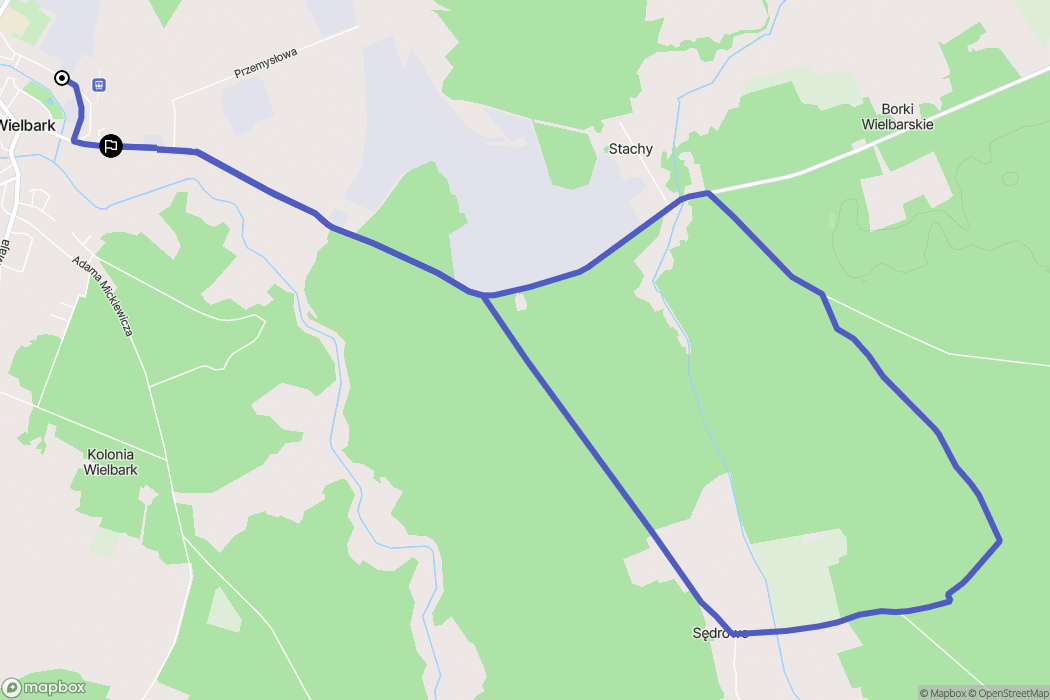 Wielbark: mapa trasy - Poland