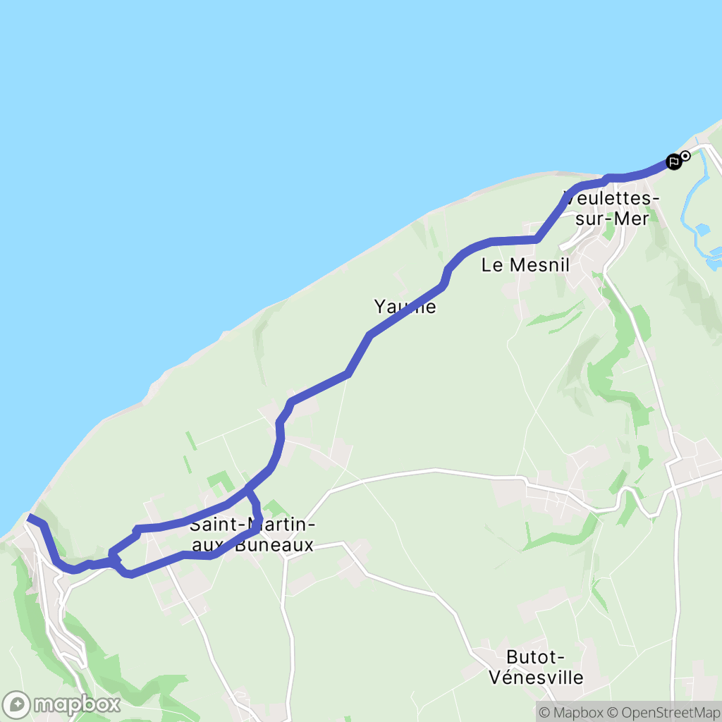 Veulettes-sur-Mer : carte du parcours de randonnée - France