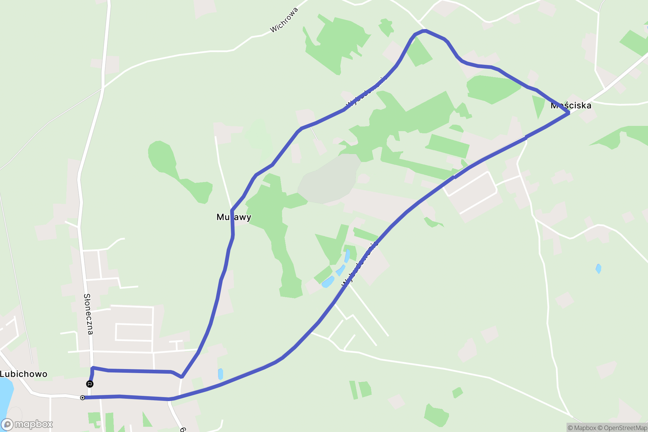 Lubichowo: mapa trasy - Poland