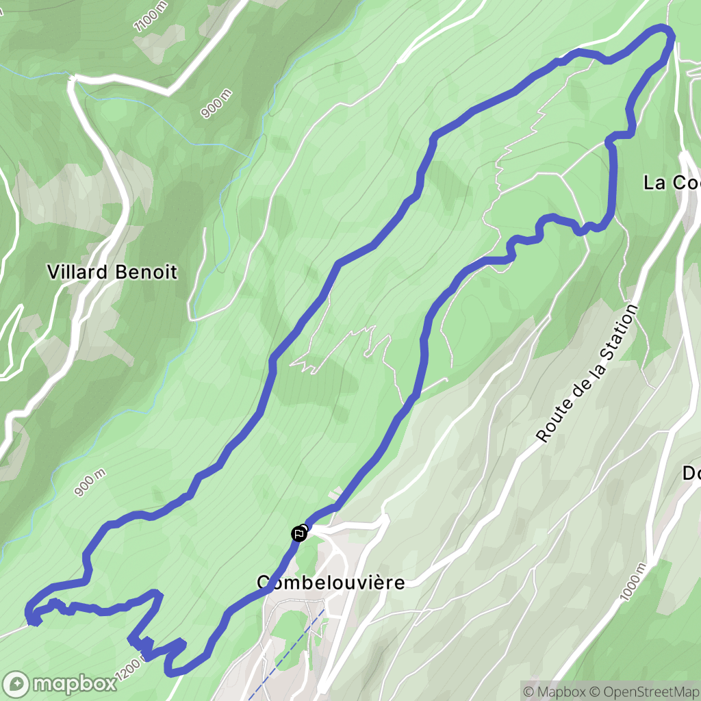 La Léchère : carte du parcours de randonnée - France