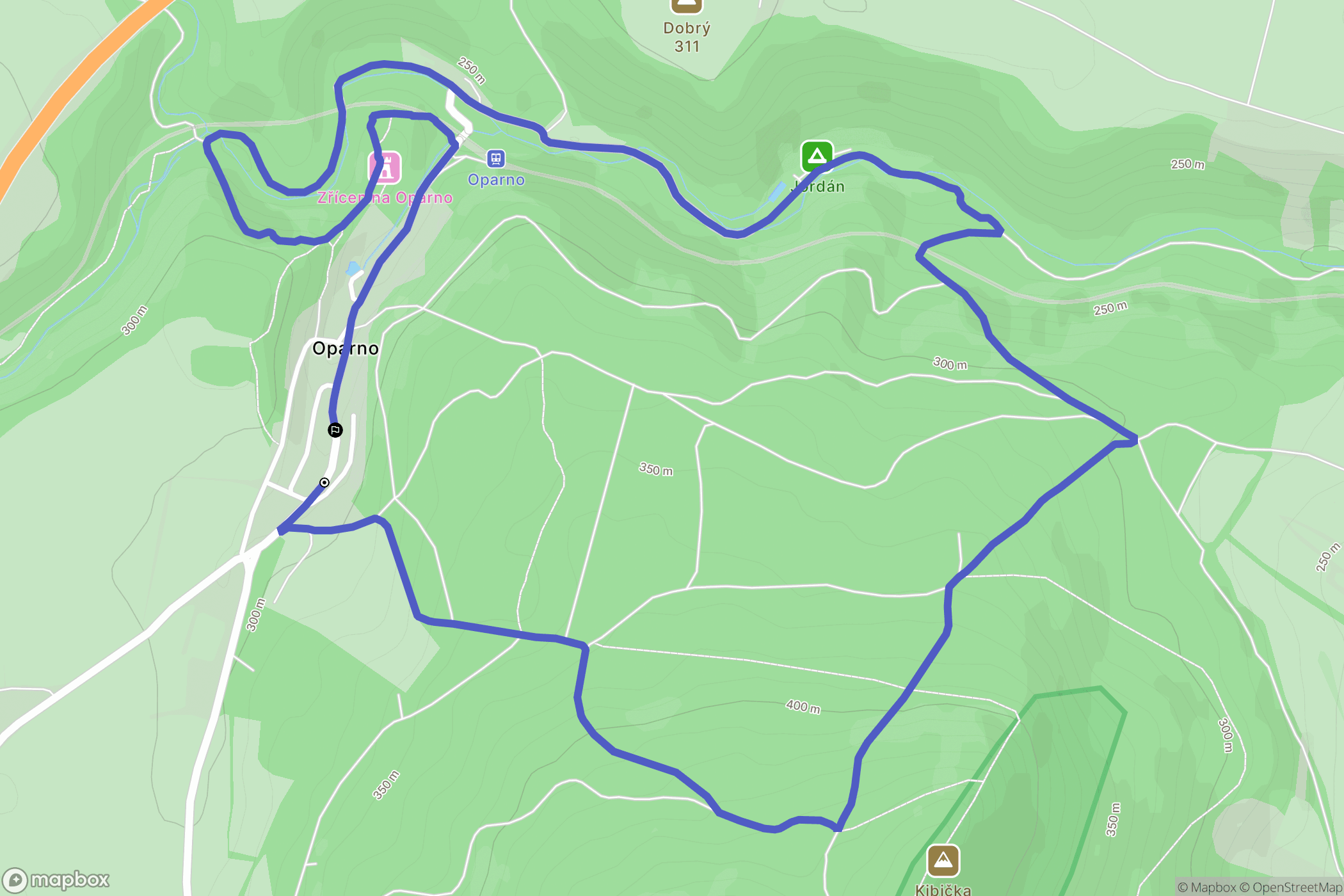 Velemín: mapa trasy - Czechia