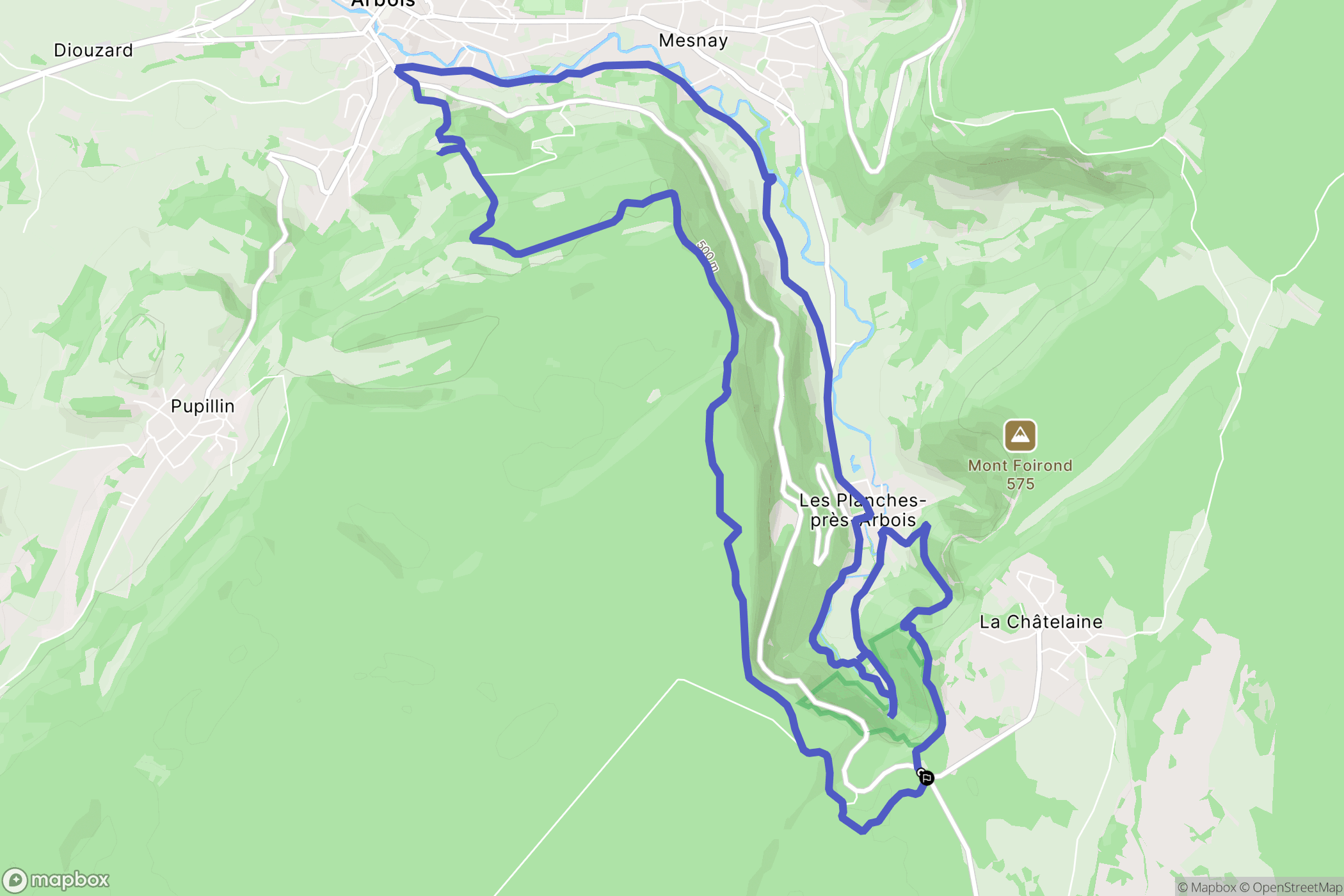 La Châtelaine : carte du parcours de randonnée - France