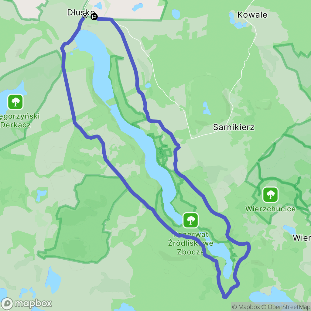Dłusko: mapa trasy - Poland